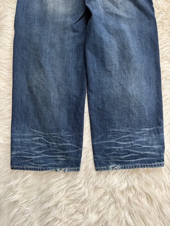 Acne Studios 2023M FN Dark Blue Washed Baggy-Fit and Wide-leg Jeans Size 44 - Picture 11 of 16